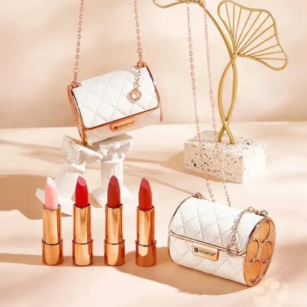 Cosméticos e outros produtos de beleza Kit com 4 Batons Matte e Cintilantes de Longa Duração – Acabamento Aveludado e Elegante | Loja dos Cabelos