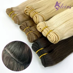 Extensões de cabelo Natural Extensões de Cabelo Humano Remy com Trama Dupla – Cabelos Naturais Preto, Marrom e Loiro para Salão de Beleza | Loja dos Cabelos