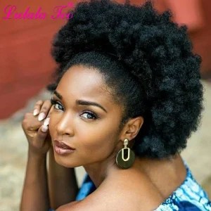 Rabo de Cavalo Peruca Rabo de Cavalo Afro Puff Kinky Encaracolado Sintético 10 Polegadas com Cordão – Extensão de Cabelo Curta | Loja dos Cabelos