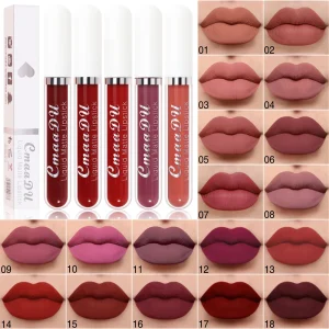 Cosméticos e outros produtos de beleza CmaaDu | Esmalte Labial Fosco – Longa Duração, À Prova d’Água e Hidratante | Loja dos Cabelos