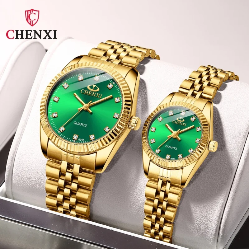 Bolsas e acessórios Compre CHENXI | Relógio Feminino de Casal Luxo Dourado em Aç | Loja dos Cabelos