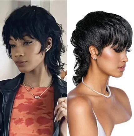 Perucas Compre Peruca Curta Pixie com Franja Estilo Tainha para Mulh | Loja dos Cabelos