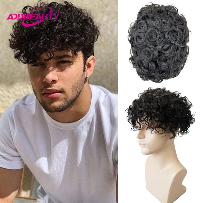 Perucas Compre Prótese Capilar Masculina Encaracolada com Base Fina | Loja dos Cabelos