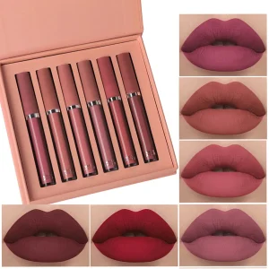 Cosméticos e outros produtos de beleza Kit de Gloss Labial Matte – 6 Cores, Longa Duração e Hidratação | Loja dos Cabelos