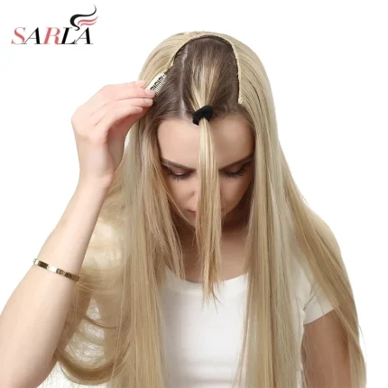 Extensões de cabelo Sintético Compre Aplique de Cabelo Sintético com Presilha em U – Liso, | Loja dos Cabelos