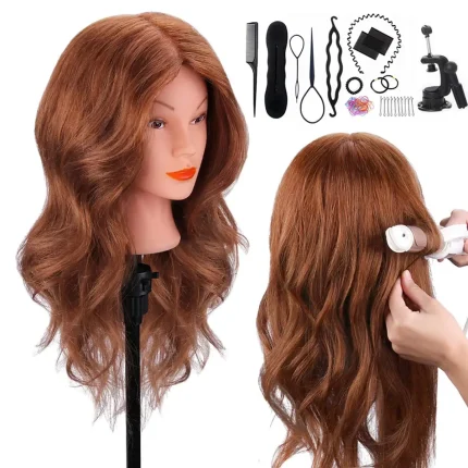 Cosméticos e outros produtos de beleza Compre Cabeça de Treinamento com Cabelo 100% Natural Castanh | Loja dos Cabelos