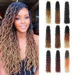 Extensões de cabelo Sintético Compre Cabelo Sintético Crochet Faux Locs 18” – Trança Deusa | Loja dos Cabelos