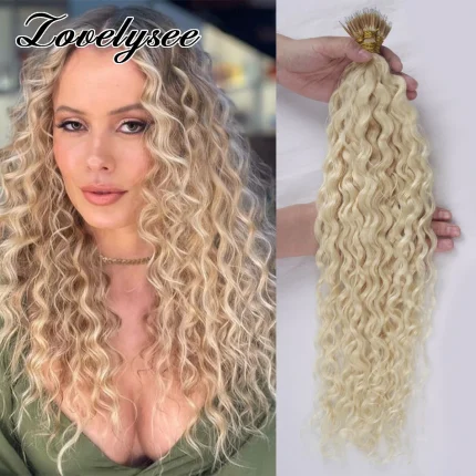 Extensões de cabelo Natural Compre Extensões de Cabelo Natural Loiro Ondulado 0,8g/1g Fi | Loja dos Cabelos