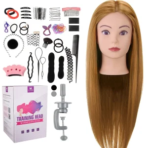 Cosméticos e outros produtos de beleza Compre Cabeça de Manequim Loira Dourada com 80% Cabelo Natur | Loja dos Cabelos