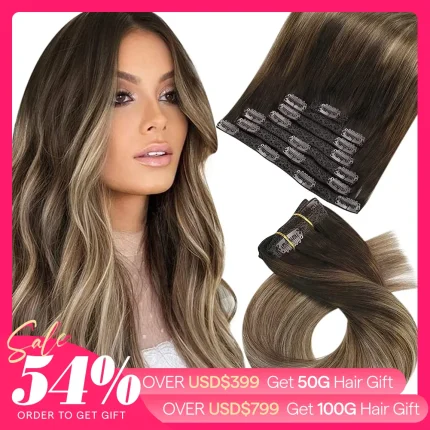 Extensões de cabelo Natural Compre Extensões de Cabelo Humano Liso com Presilha Moresoo | Loja dos Cabelos