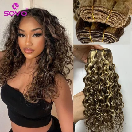 Extensões de cabelo Natural Compre Extensões de Cabelo Humano Loiro Mel com Luzes P6/613 | Loja dos Cabelos