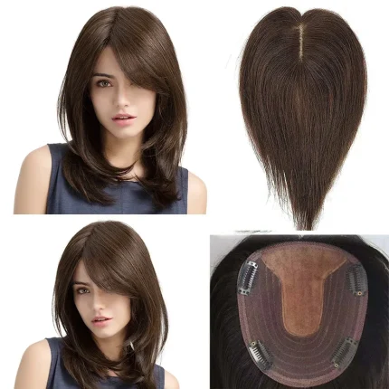 Extensões de cabelo Natural Compre Topper de Cabelo Humano Feminino com Base de Seda e | Loja dos Cabelos