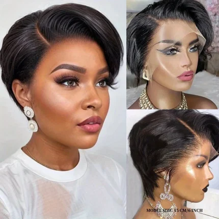 Perucas Compre Peruca Curta Bob Liso de Cabelo Humano com Lace Front | Loja dos Cabelos