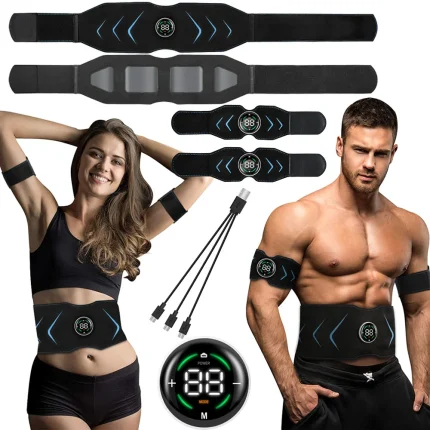 Cosméticos e outros produtos de beleza Compre Cinto Abdominal EMS com Toque LCD – Estimulador Muscu | Loja dos Cabelos