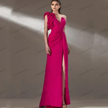 Vestidos de Cerimónia Compre Vestido de Baile Longo com Fenda Alta – Tafetá Plissa | Loja dos Cabelos