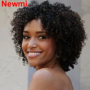 Perucas Compre Peruca Curta Afro Encaracolada de Cabelo Humano para | Loja dos Cabelos
