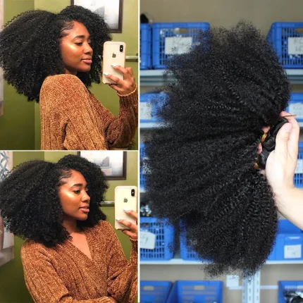 Extensões de cabelo Natural Compre Extensão de Cabelo Humano Afro Encaracolado 4B/4C com | Loja dos Cabelos