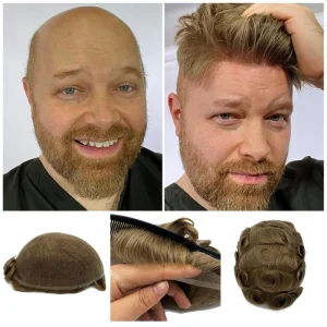 Perucas Compre Peruca Masculina de Cabelo Humano Brasileiro Liso com | Loja dos Cabelos