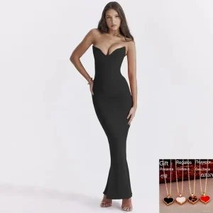 Vestidos de Cerimónia Compre Vestido Longo Sereia Feminino Sem Alças Preto – Bodyc | Loja dos Cabelos