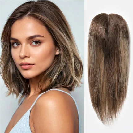 Perucas Compre Topper de Cabelo 100% Humano com Mechas Loiro e Casta | Loja dos Cabelos