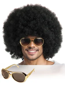 Perucas Compre Peruca Masculina Afro Curta com Óculos | Fantasia Ano | Loja dos Cabelos