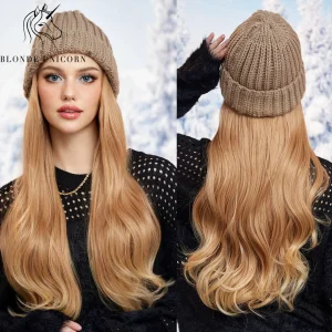 Perucas Compre Peruca Loira Ondulada com Boné Estilo Unicórnio – Cab | Loja dos Cabelos