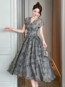 Vestidos de Cerimónia Compre Vestido Longo Feminino Retrô Francês – Estilo Corset, | Loja dos Cabelos