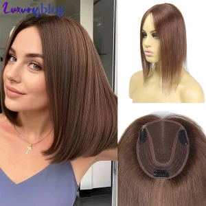 Extensões de cabelo Natural Compre Topper de Cabelo Humano Marrom 12 Polegadas para Mulh | Loja dos Cabelos