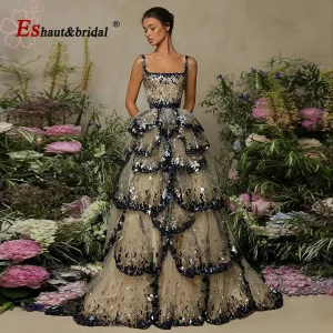 Vestidos de Cerimónia Compre Vestido de Festa Longo A-line Dubai 2025 com Lantejou | Loja dos Cabelos