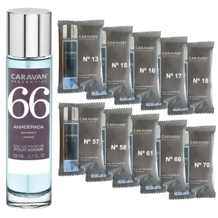 Perfumes Perfume Masculino Caravan Nº 66 150ml + Kit com 10 Fragrâncias Diferentes para Descobrir Novos Aromas | Loja dos Cabelos