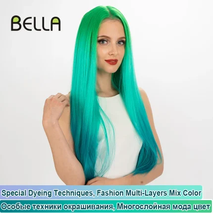 Perucas Peruca Sintética Reta com Renda 30” – Verde Azul Hortelã e Loira, Resistente ao Calor para Cosplay Feminino Estilo Lolita | Loja dos Cabelos