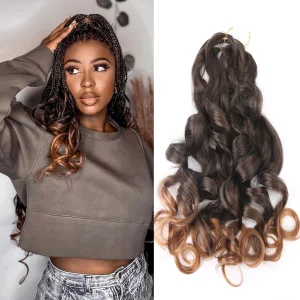 Extensões de cabelo Sintético Extensões de Cabelo Sintético Cacheado 26” – Trança Francesa com Ondas Soltas em Espiral para Cabelos Afro | Loja dos Cabelos