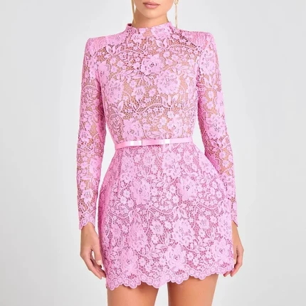 Vestidos de Cerimónia Compre Vestido Mini Feminino Elegante de Renda Transparente | Loja dos Cabelos