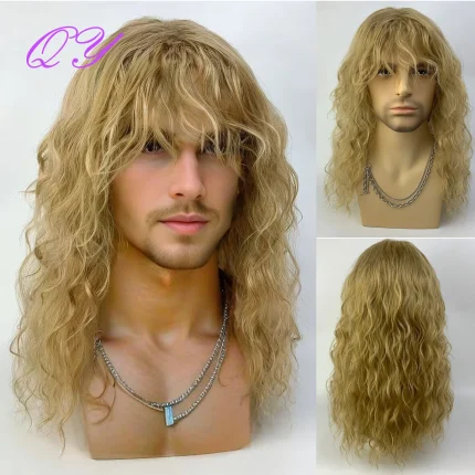 Perucas Compre Peruca Masculina Sintética Encaracolada Castanho Escu | Loja dos Cabelos