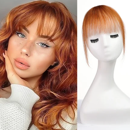 Extensões de cabelo Natural Compre Franja Postiça de Cabelo Humano 100% Fino Cor Cobre | Loja dos Cabelos