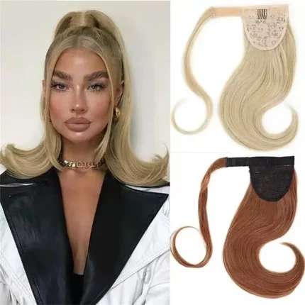 Extensões de cabelo Natural Extensões de Cabelo HighTails – Estilo Meio Preso com Rabo de Cavalo Longo e Virado, Aplicação com Clipe | Loja dos Cabelos