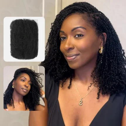 Extensões de cabelo Natural Compre Extensões de Cabelo Humano Afro Kinky QVR em Massa – | Loja dos Cabelos