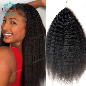 Extensões de cabelo Natural Compre Extensões de Cabelo Humano Crochê Reto Crespo Preto N | Loja dos Cabelos