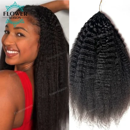 Extensões de cabelo Natural Compre Extensões de Cabelo Humano Crochê Reto Crespo Preto N | Loja dos Cabelos