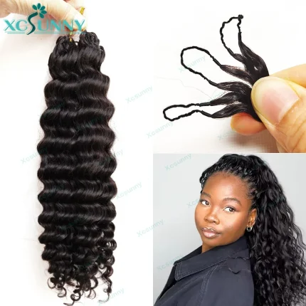 Extensões de cabelo Natural Compre Extensões de Cabelo Humano Cacheado para Crochê com N | Loja dos Cabelos