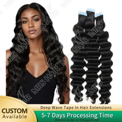 Extensões de cabelo Natural Extensões de Cabelo Humano Cacheado Natural Tipo Onda Profunda – Trama Remy para Mulheres Negras | Loja dos Cabelos