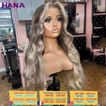Perucas Peruca Lace Front HD 13×6 Ombre Loira Acinzentada – Cabelo Humano Brasileiro Ondulado para Mulheres | Loja dos Cabelos