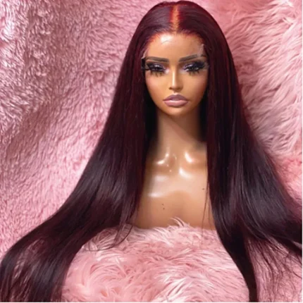 Perucas Compre Peruca Lace Front Borgonha Lisa 26″ Pré-Arrancada – 1 | Loja dos Cabelos