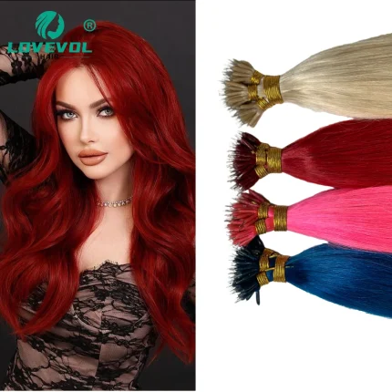 Extensões de cabelo Natural Extensões Nano Anel de Cabelo Humano Remy 100% Natural Grosso e Suave 50-100 Mechas por Pacote | Loja dos Cabelos