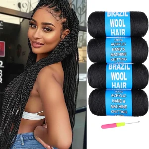 Extensões de cabelo Sintético Extensão de Cabelo Sintético Yaki Senegalês Jumbo Twist Faux Locs para Mulheres e Crianças Africanas | Loja dos Cabelos