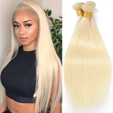 Extensões de cabelo Natural Pacotes de Cabelo Humano Brasileiro Loiro Mel 613 Reto Virgem – 3 Peças para Extensão e Trança | Loja dos Cabelos