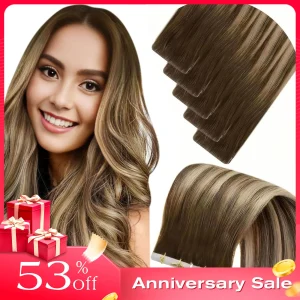 Extensões de cabelo Natural Extensão de Cabelo Humano Invisível com Fita Injetada LaaVoo – Cabelo Virgem Brasileiro de Alta Qualidade | Loja dos Cabelos