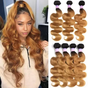 Extensões de cabelo Natural Aplique de Cabelo Humano Brasileiro Remy Ombre Marrom Ondulado 20-66 cm – 1, 3 ou 4 Peças | Loja dos Cabelos
