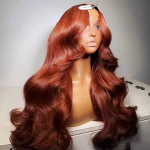 Perucas Peruca de Cabelo Humano Marrom Avermelhado Onda do Corpo HD Transparente 13×6 Frontal ou Fechamento 4×4 5×5 até 40 Polegadas | Loja dos Cabelos