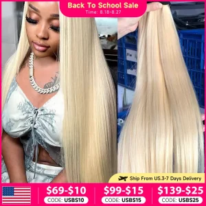Extensões de cabelo Natural Extensões de Cabelo Humano Brasileiro Loiro Mel 613 Liso Remy 8 a 40 Polegadas Pacotes | Loja dos Cabelos